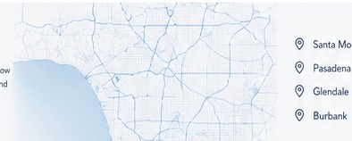 Blueprint-style Los Angeles service map